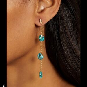 New! FYB Jewelry/Free People Lucia Turquoise Statement Earrings